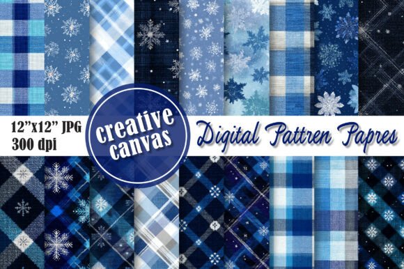 Download Winter Plaid Digital Paper Bundle - Bundle Collection