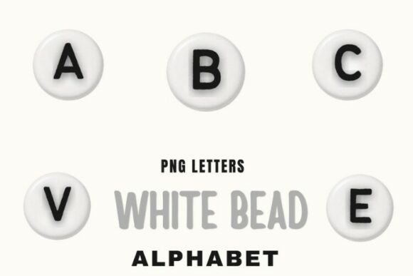 Download White Bead Alphabet PNG Bundle | Beaded - Bundle Collection