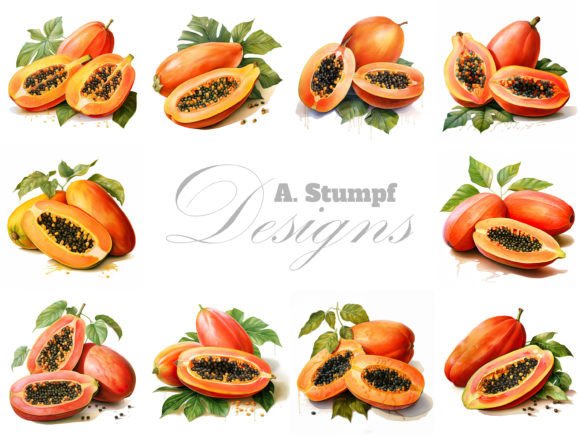 Download Papaya Clipart Watercolor Fruit Bundle - Bundle Collection