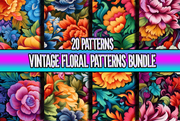 Download Vintage Floral Patterns Bundle - Bundle Collection